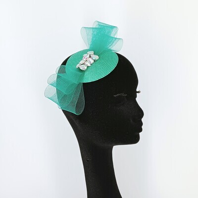 Fascinator strass en crinoline strik