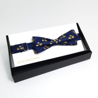 Vlinderdas blauw met schelpjes motief