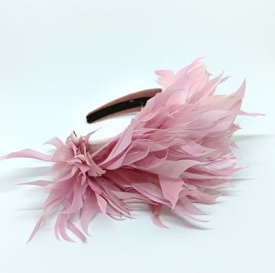 Diadeem met rose veren
