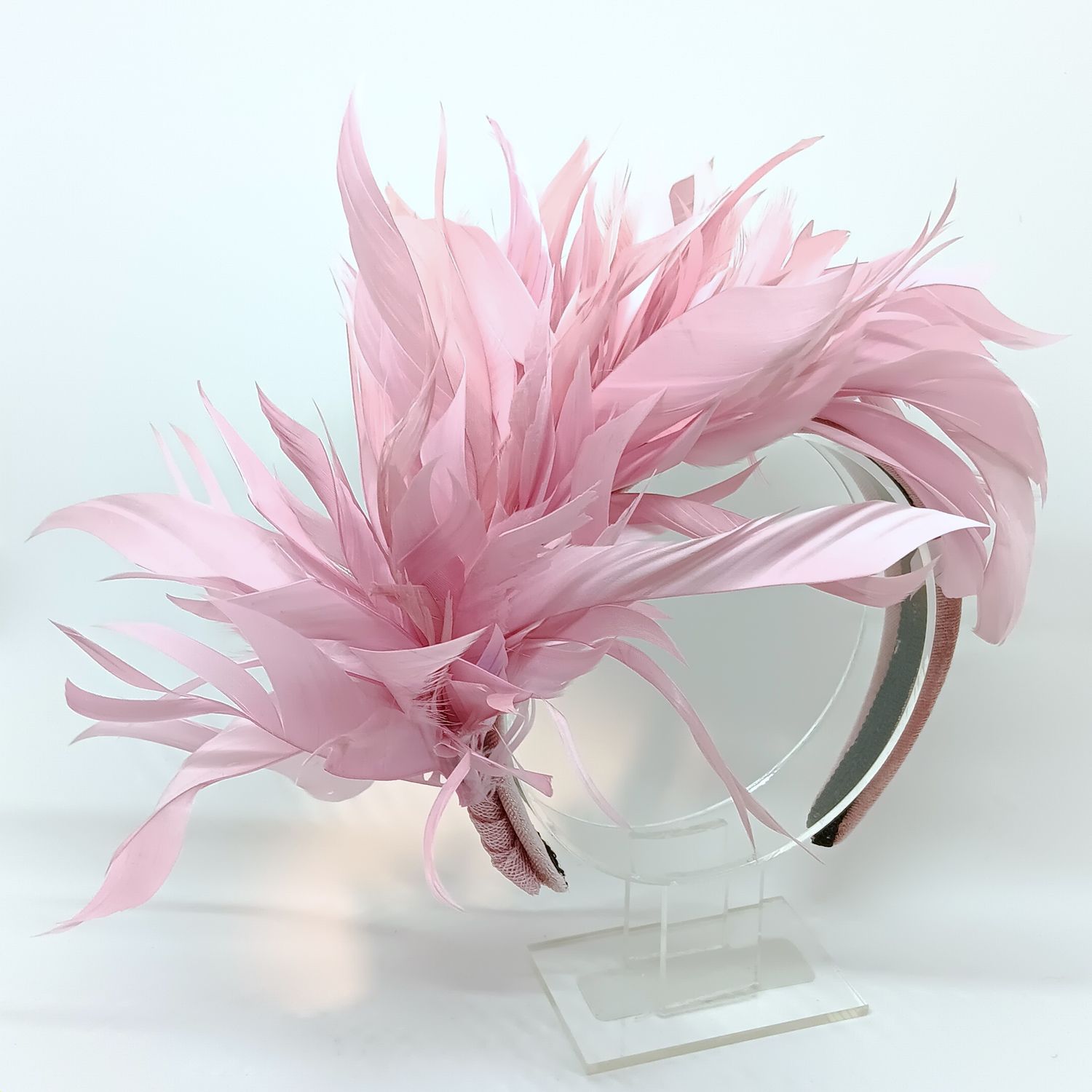 Diadeem met rose veren
