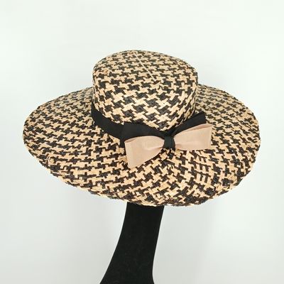 Zomer hoed - Boater - Pied-de-poule design