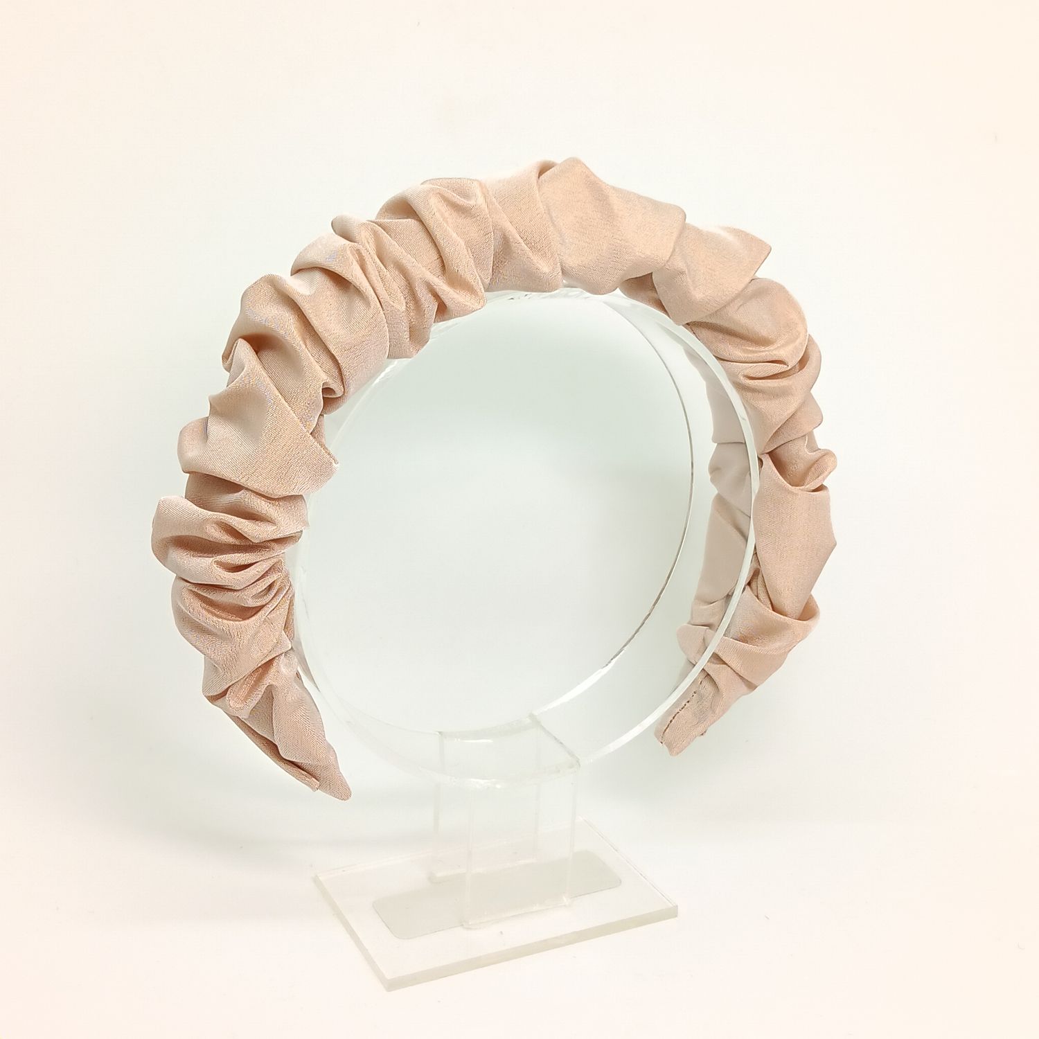 Scrunchie diadeem - licht beige