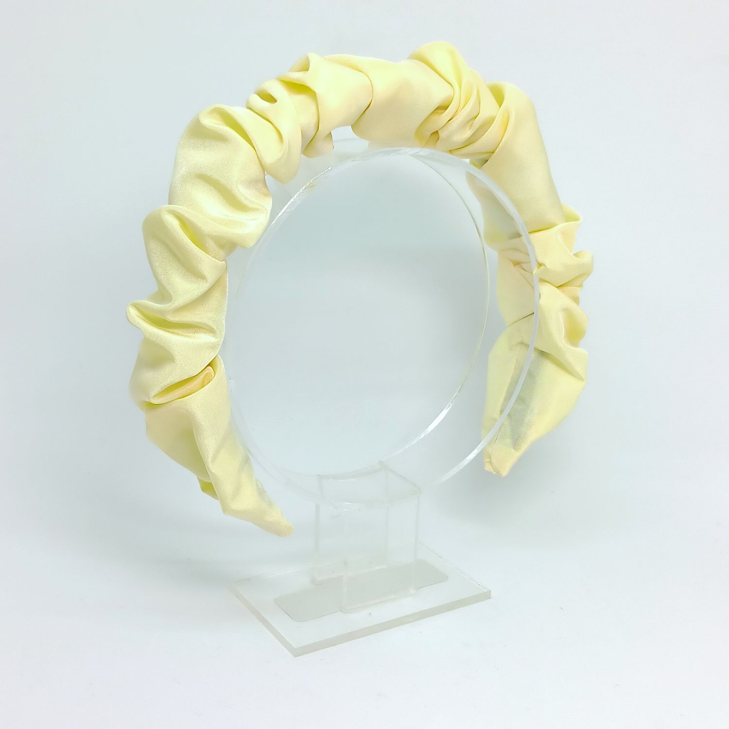 Scrunchie diadeem - zacht geel