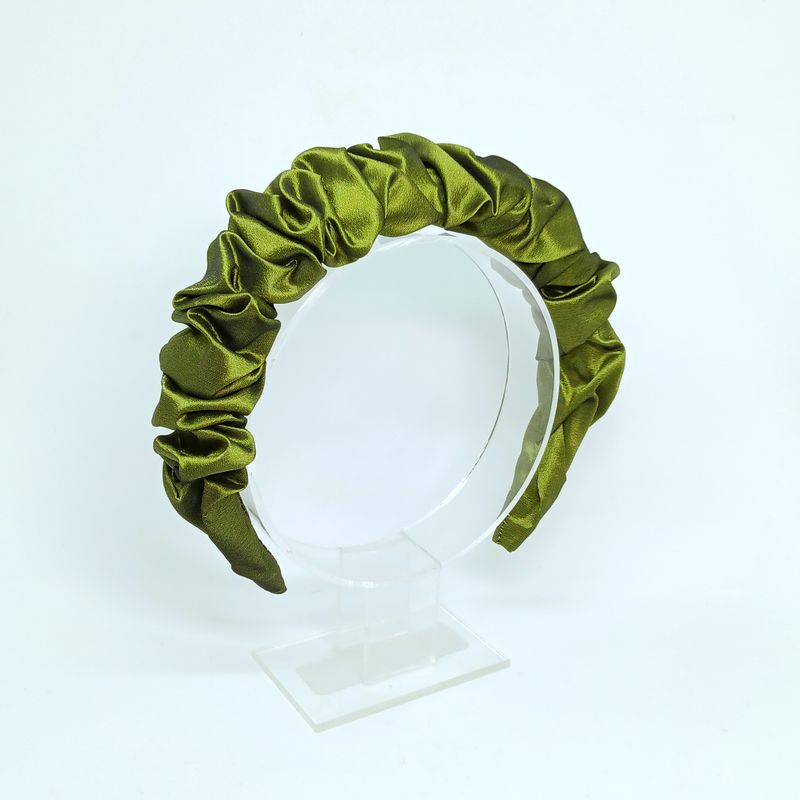 Scrunchie diadeem - olijfgroen taft Scrunchie diadeem - olijfgroen taft