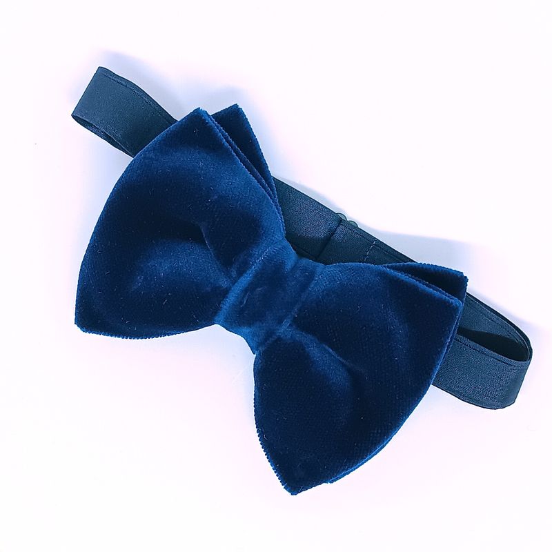 Vlinderdas, blauwe velours - Scabal