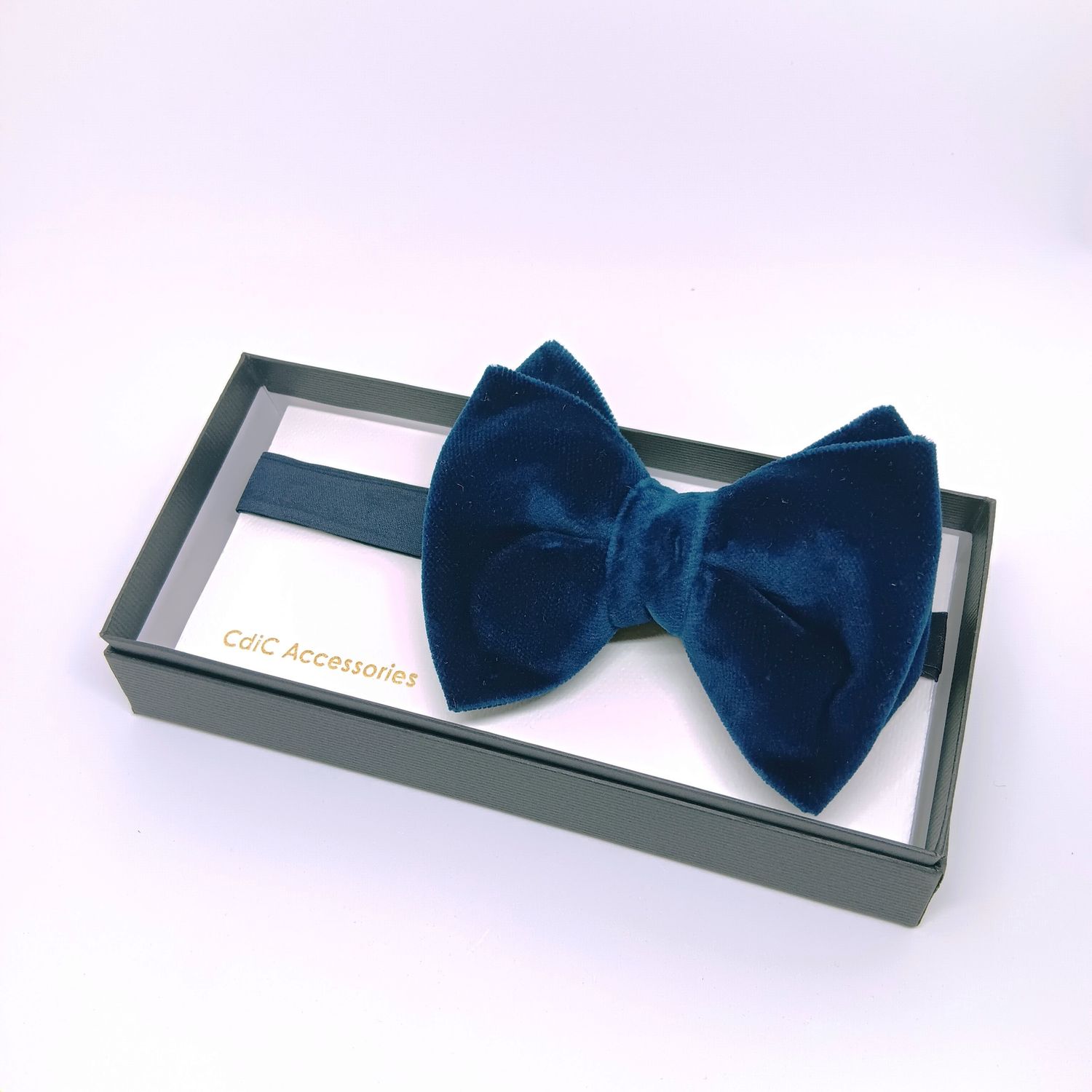 Vlinderdas, blauwe velours - Scabal