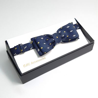 Vlinderdas, donker blauw met fijne motief