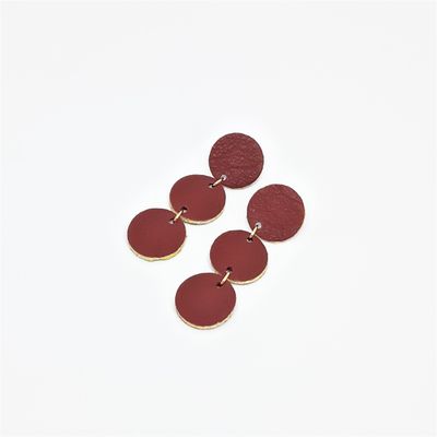 Oorbellen met een gouden randje - burnt henna - L: 6,5cm