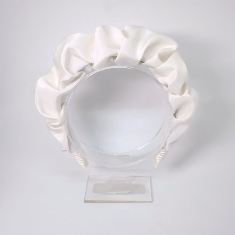 Scrunchie diadeem  - white silk