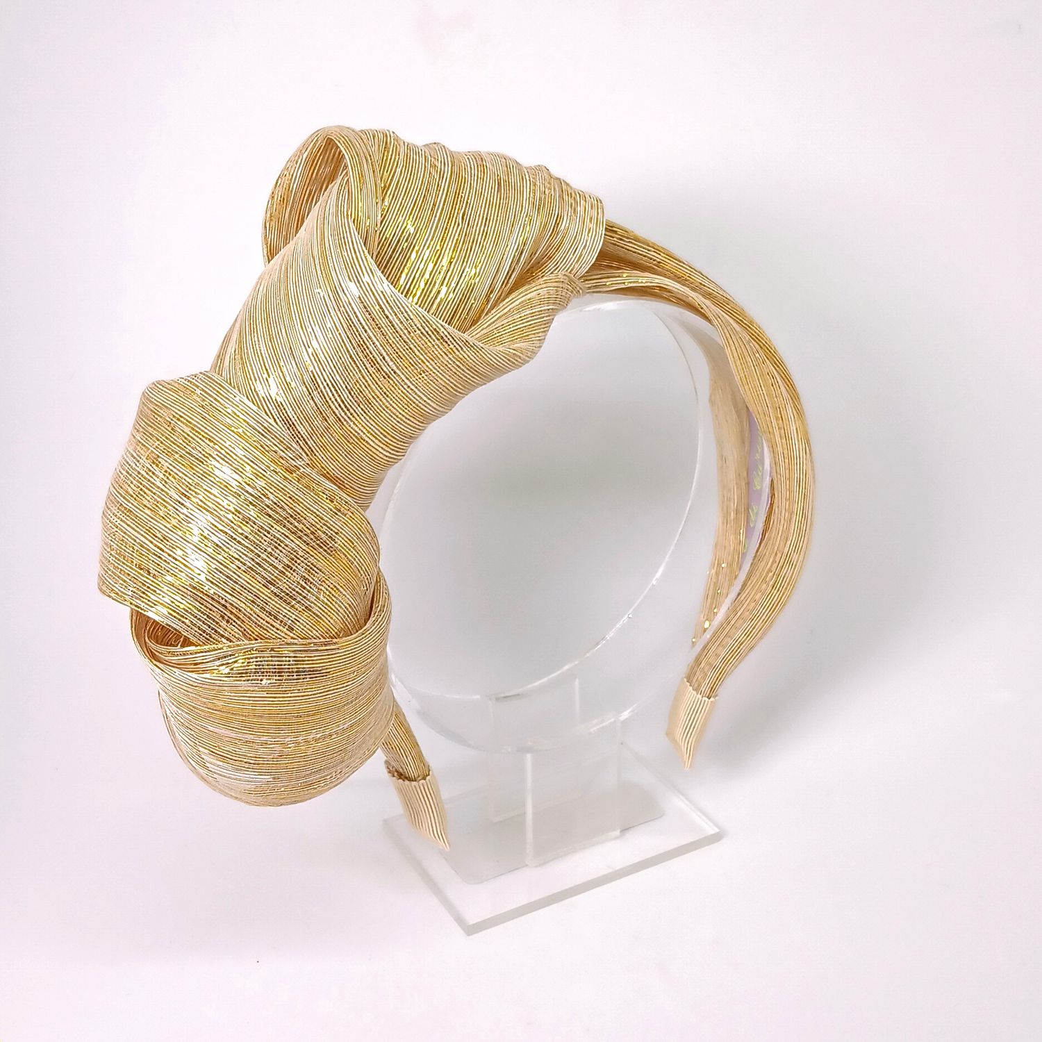 Diadeem in Abaca silk lurex goud