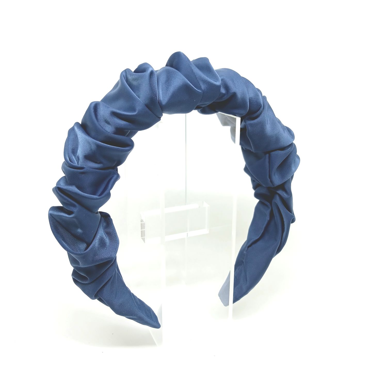 Scrunchie diadeem - demin blauw