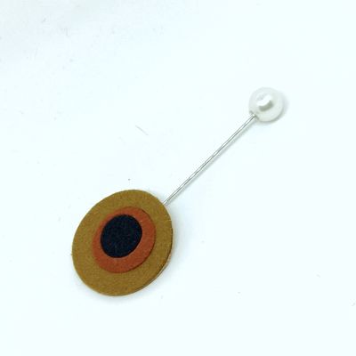 Broche lapel speld - vilt met geincrusteerde cirkels