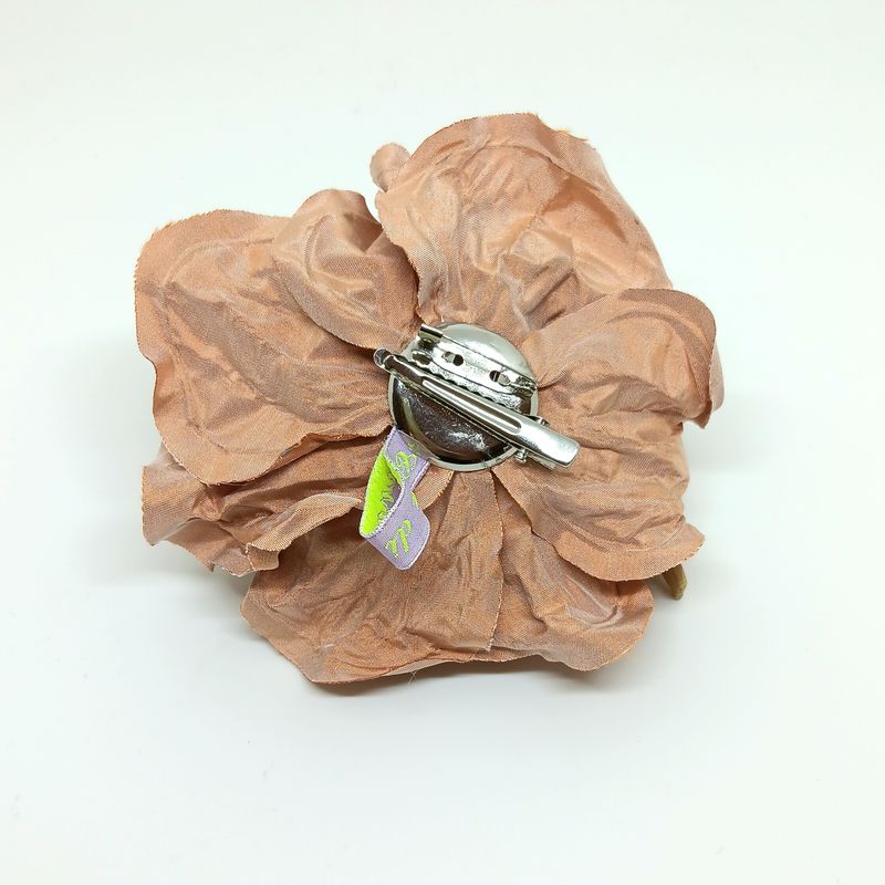 Elegante zijden bloem – Broche, Haaraccessoire &amp; Kettinghanger