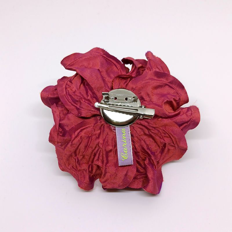 Elegante Zijde Bloem – Broche, Haaraccessoire &amp; Kettinghanger