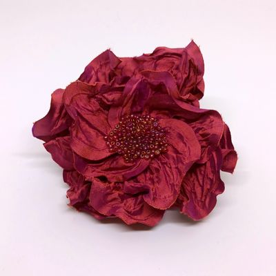 Elegante Zijde Bloem – Broche, Haaraccessoire &amp; Kettinghanger