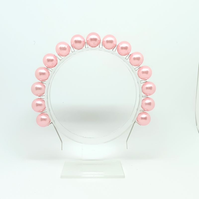 Diadeem met grote roze parels