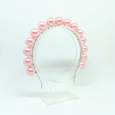 Diadeem met grote roze parels