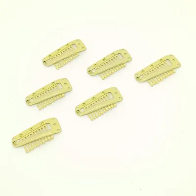 Metalen pruiken klemmen met siliconen - creme