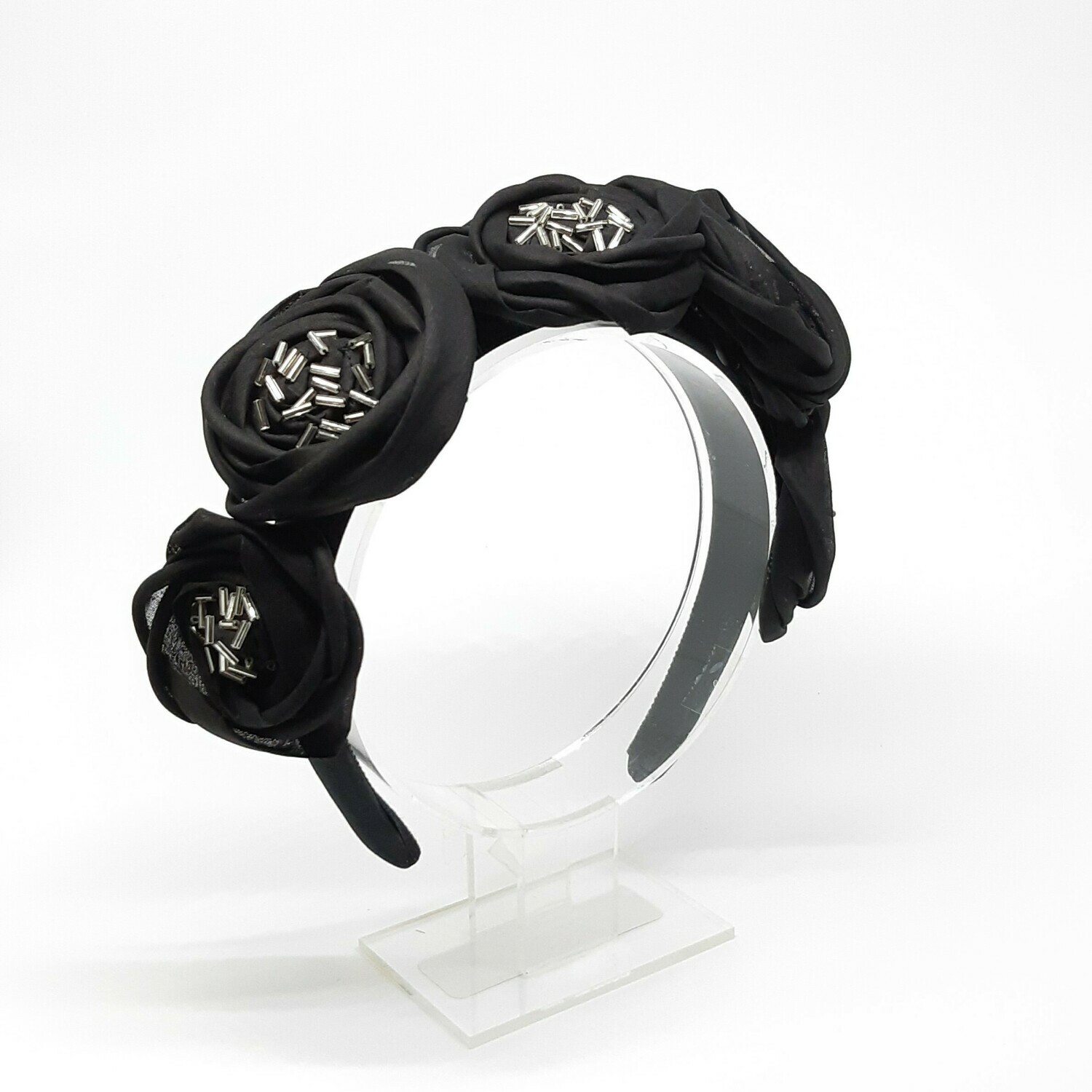 Diadeem met organdie bloemen