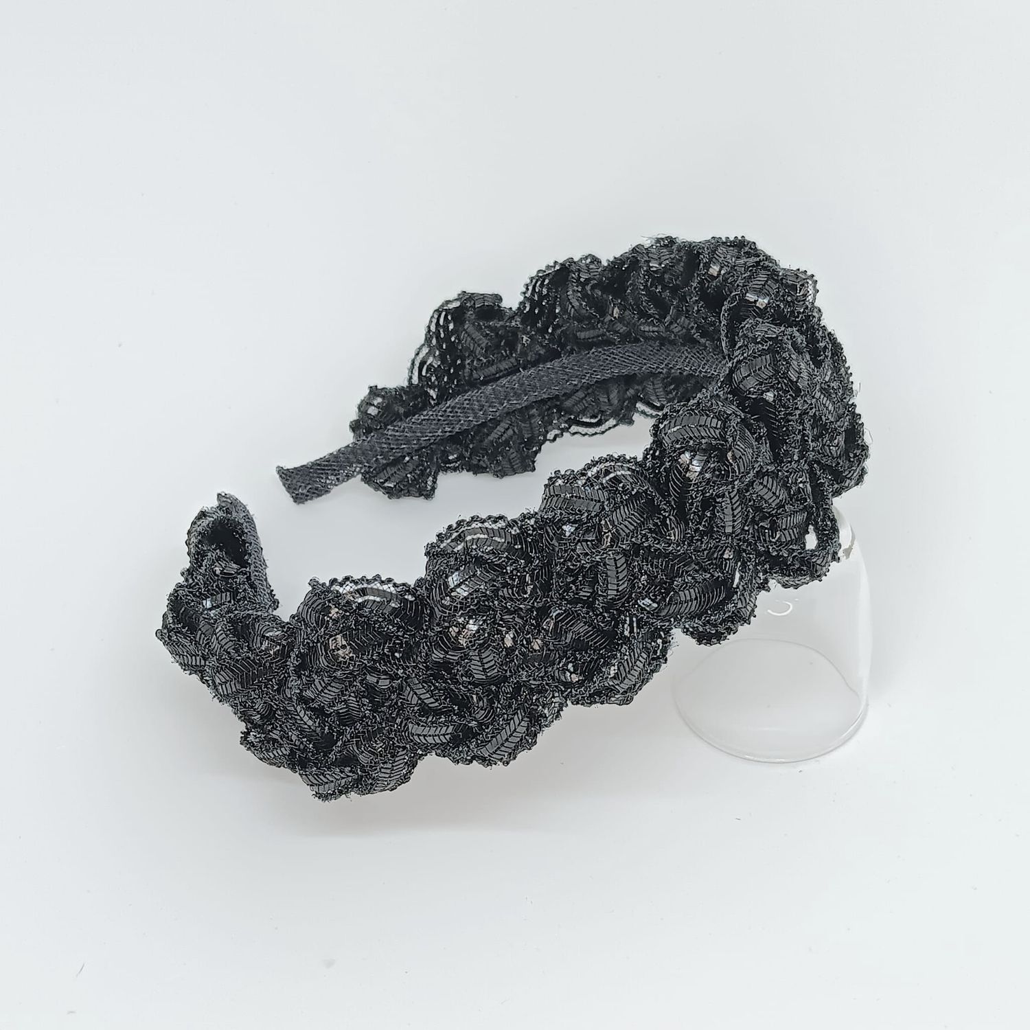Diadeem met gevlochten swiss braid - zwart
