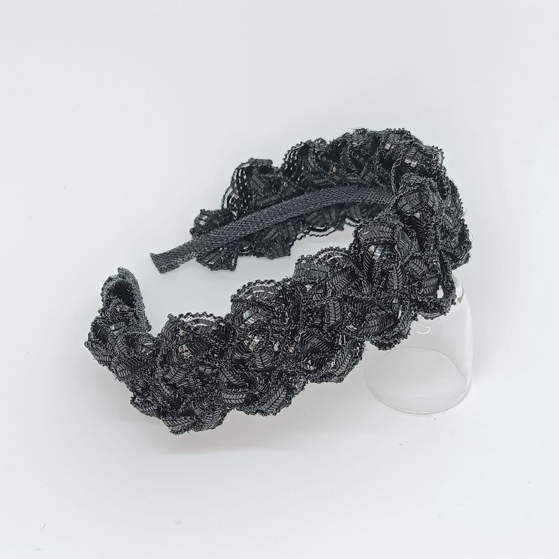 Diadeem met gevlochten swiss braid - zwart