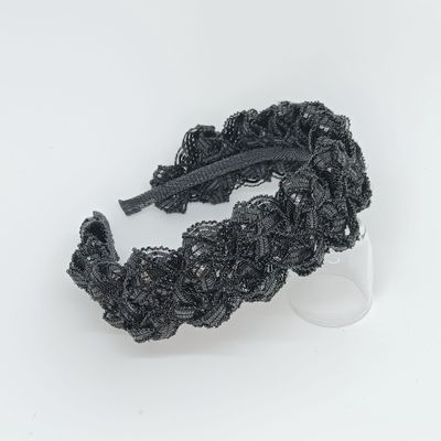 Diadeem met gevlochten swiss braid - zwart