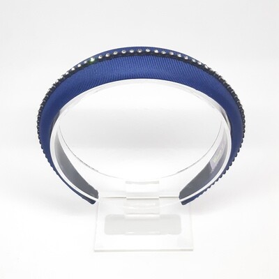 Diadeem met een fijne strook strass kristallen - blauw