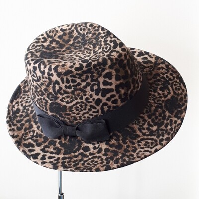 Fedora hoed in wolvilt met dieren print Fedora hoed in wolvilt met dieren print