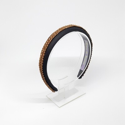 Diadeem met brons-kleurige vlecht - zwart Diadeem met brons-kleurige vlecht - zwart