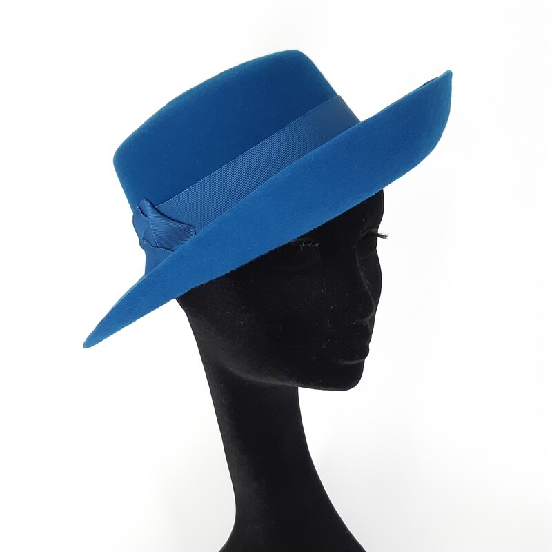 Hoed model Gisele - wolvilt groen blauw - mt 56 Hoed model Gisele - wolvilt groen blauw - mt 56