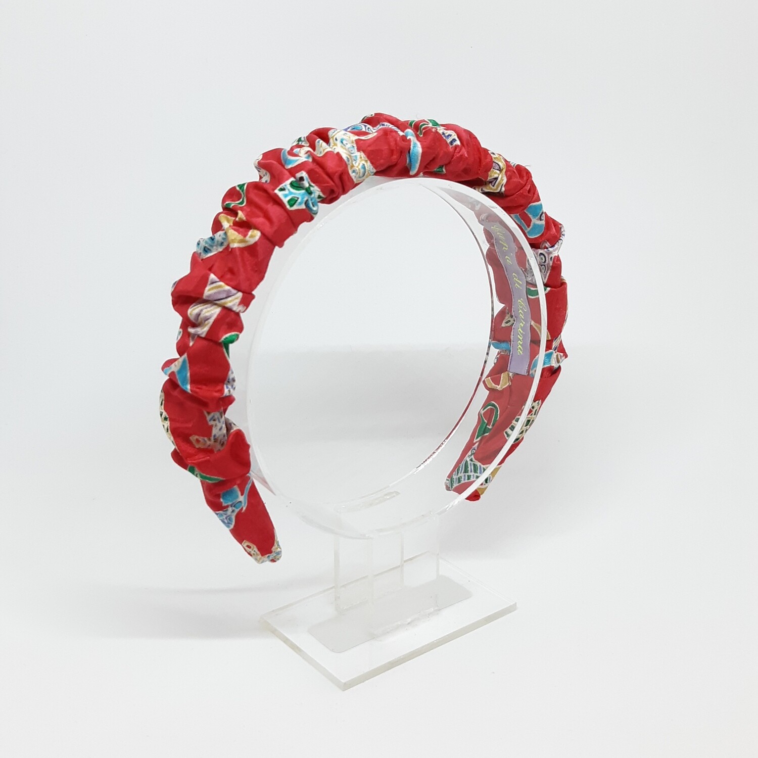 Scrunchie diadeem in zijde (rood) Crunchie diadeem in zijde (rood)
