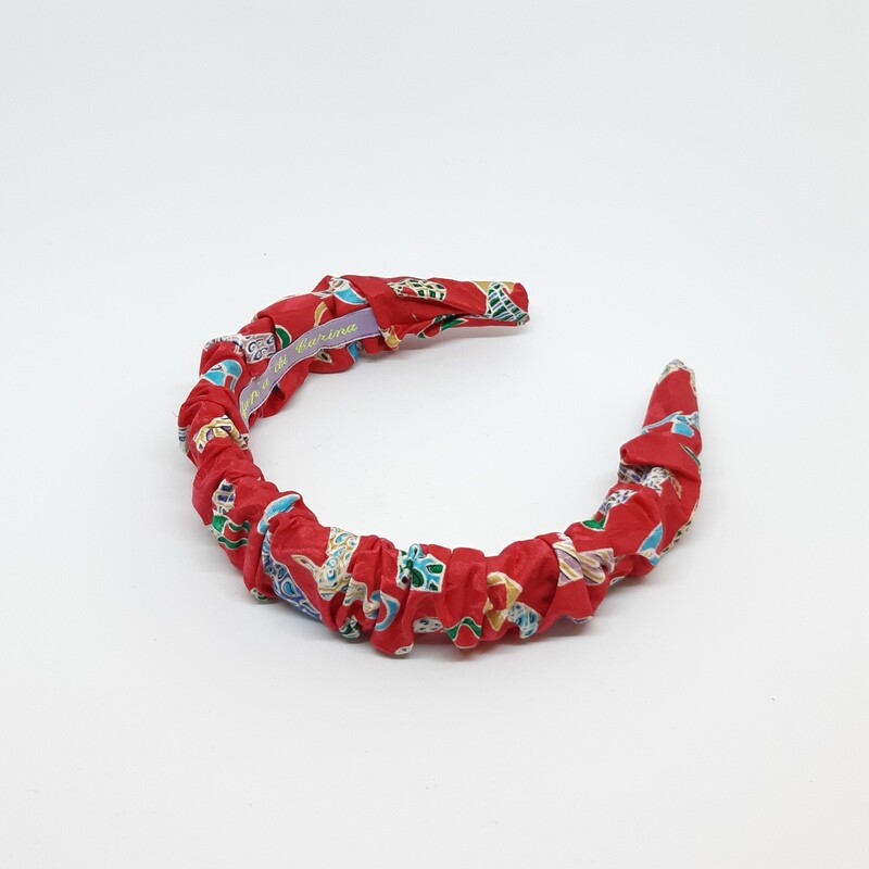 Crunchie diadeem in zijde (rood)