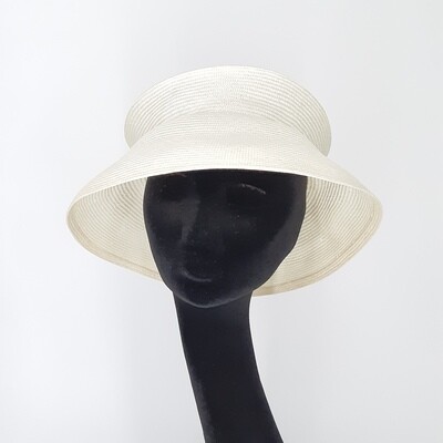 Opvouwbare stijlvolle zomerhoed  in parasisal met 1 plooi - off-white