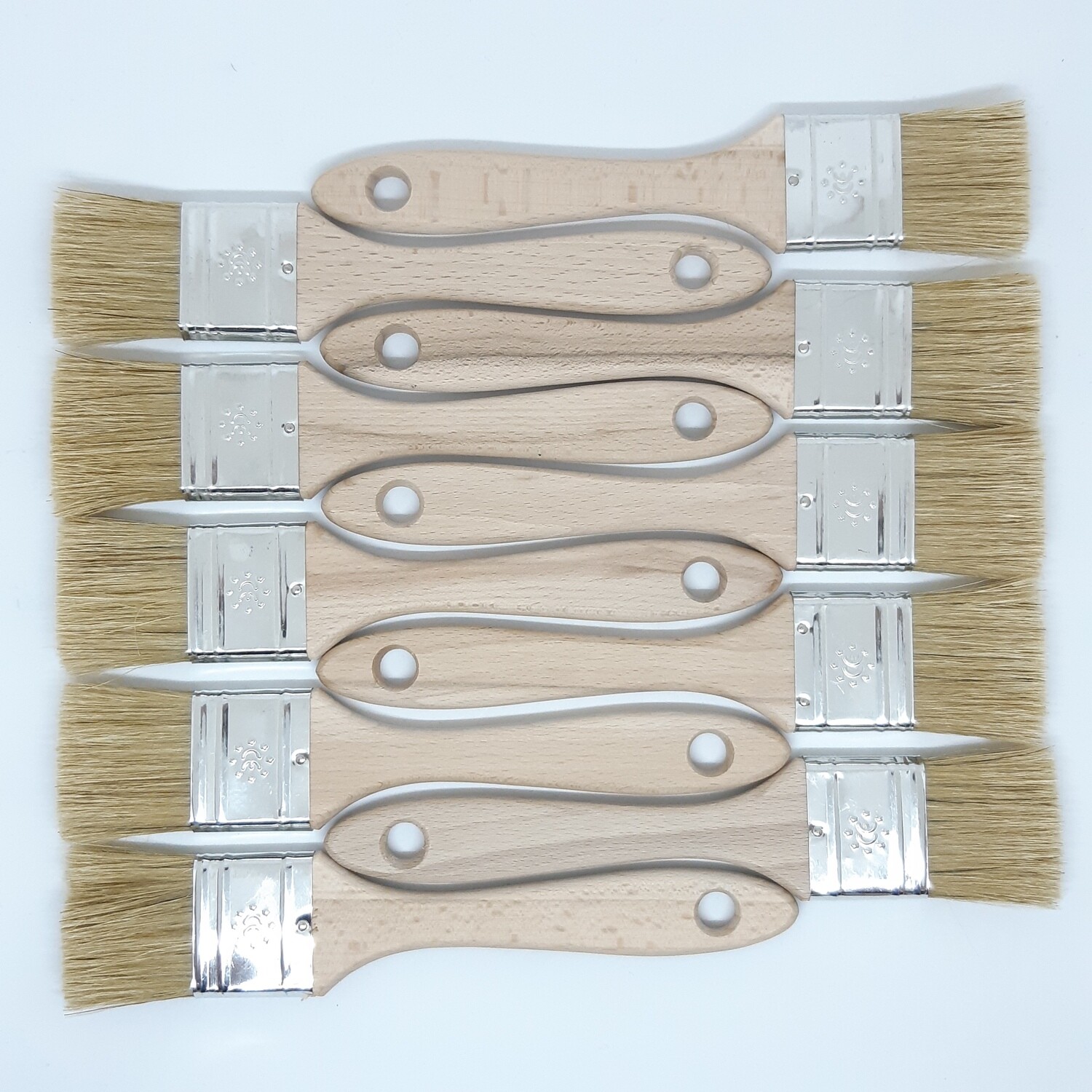 Platte borstel met natuurlijke haren 4 cm - 10 stuks