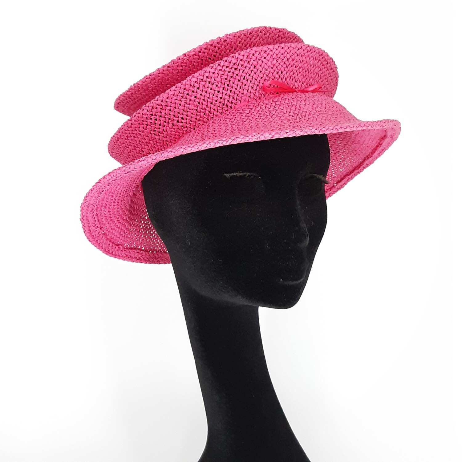 Opvouwbare stijlvolle zomerhoed in papyrus - fuchsia