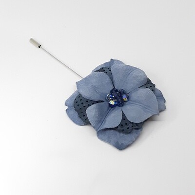 Leder broche lapel speld - licht blauw