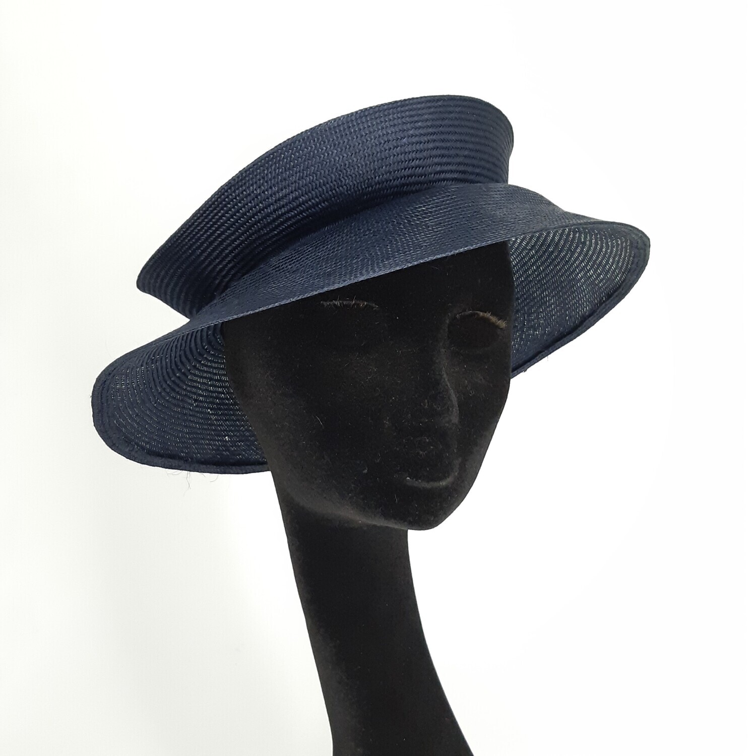 Opvouwbare stijlvolle zomerhoed  in parasisal met 1 plooi - donker blauw