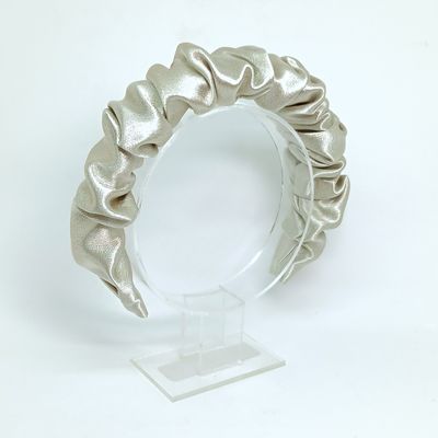 Scrunchie diadeem - zilver satijn