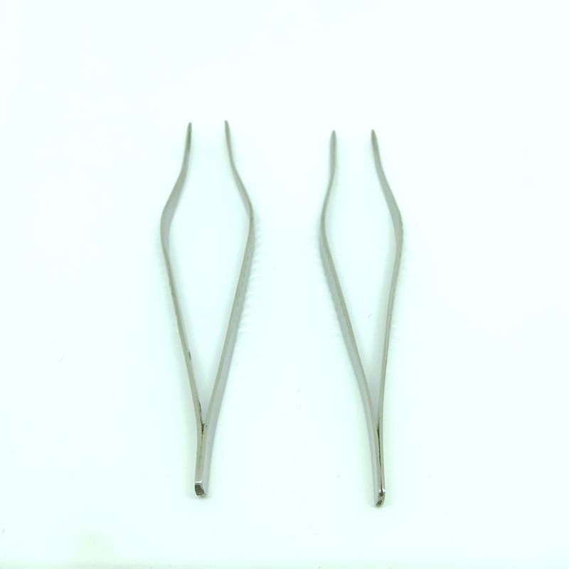 2x Tweezers with round tip - 16cm - Stainless steel 304