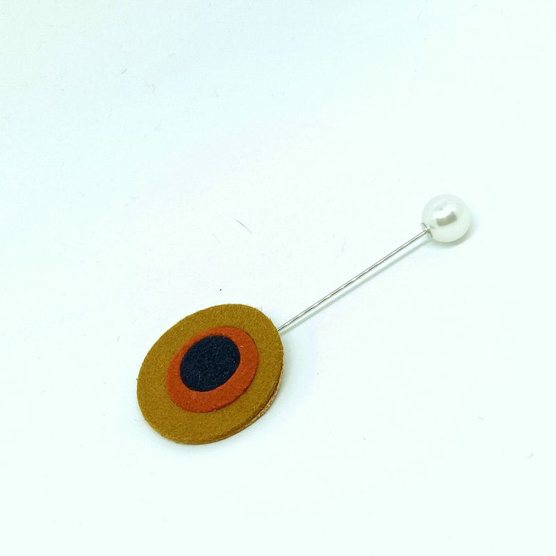 Broche lapel speld - vilt met geincrusteerde cirkels