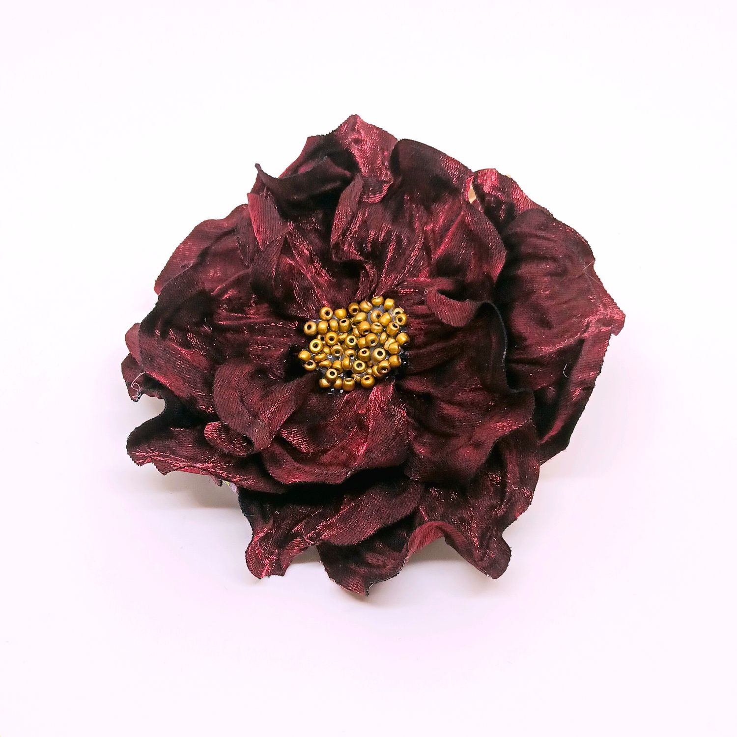 Elegante Satijnen Bloem – Broche, Haaraccessoire &amp; Kettinghanger