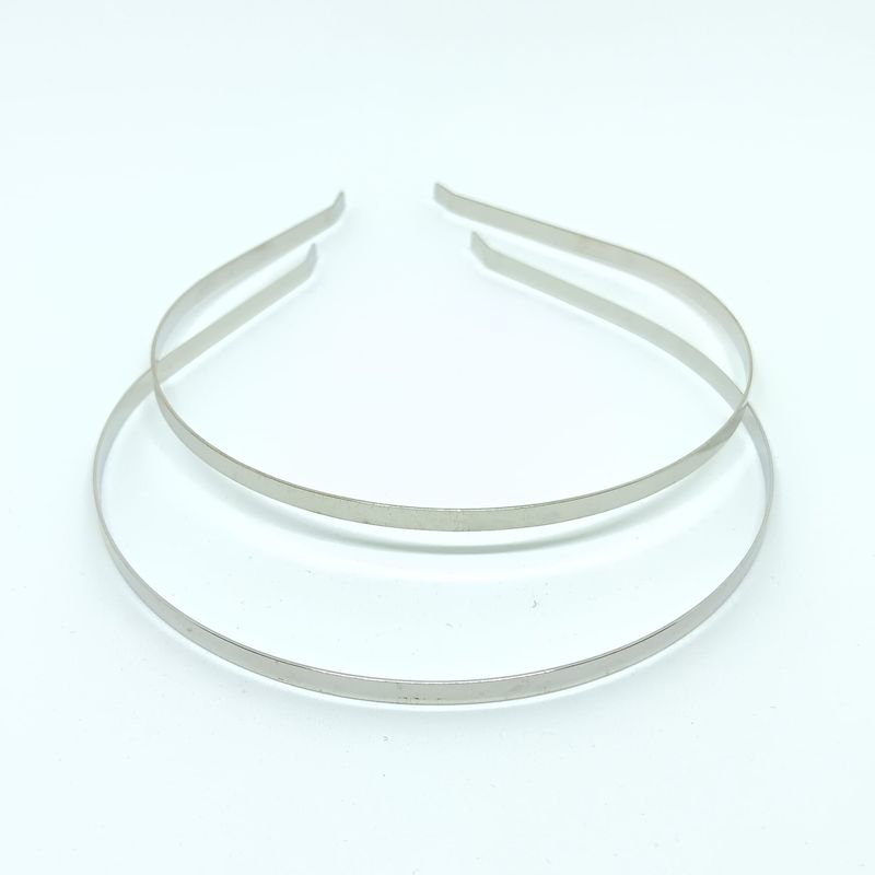 2 alicebands - metal - 5mm - 38cm - silver-colored