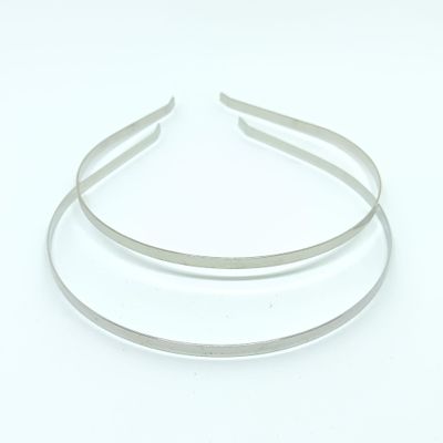 2 alicebands - metal - 5mm - 38cm - silver-colored