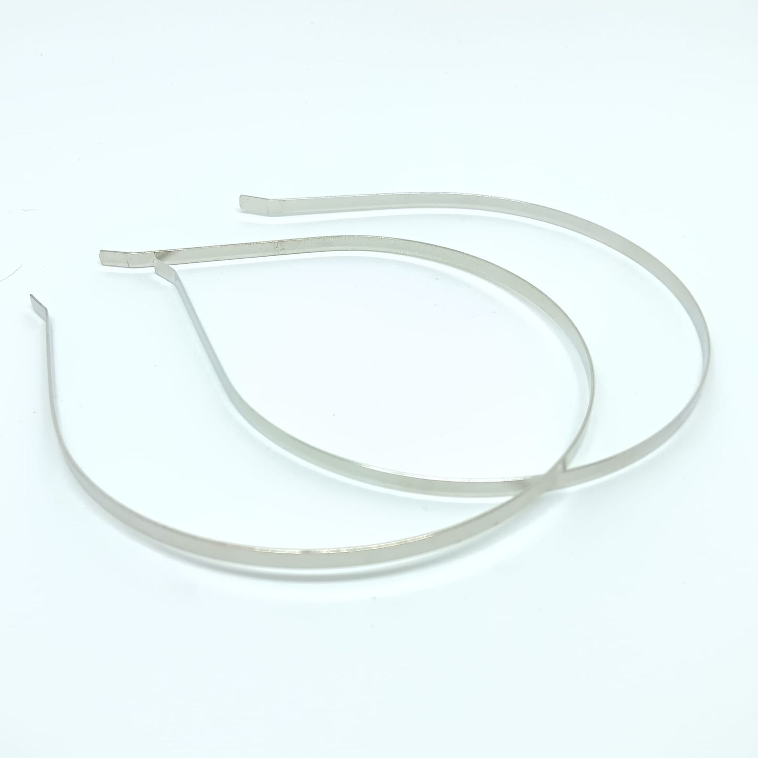 2 alicebands - metal - 5mm - 38cm - silver-colored