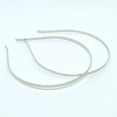 2 alicebands - metal - 5mm - 38cm - silver-colored