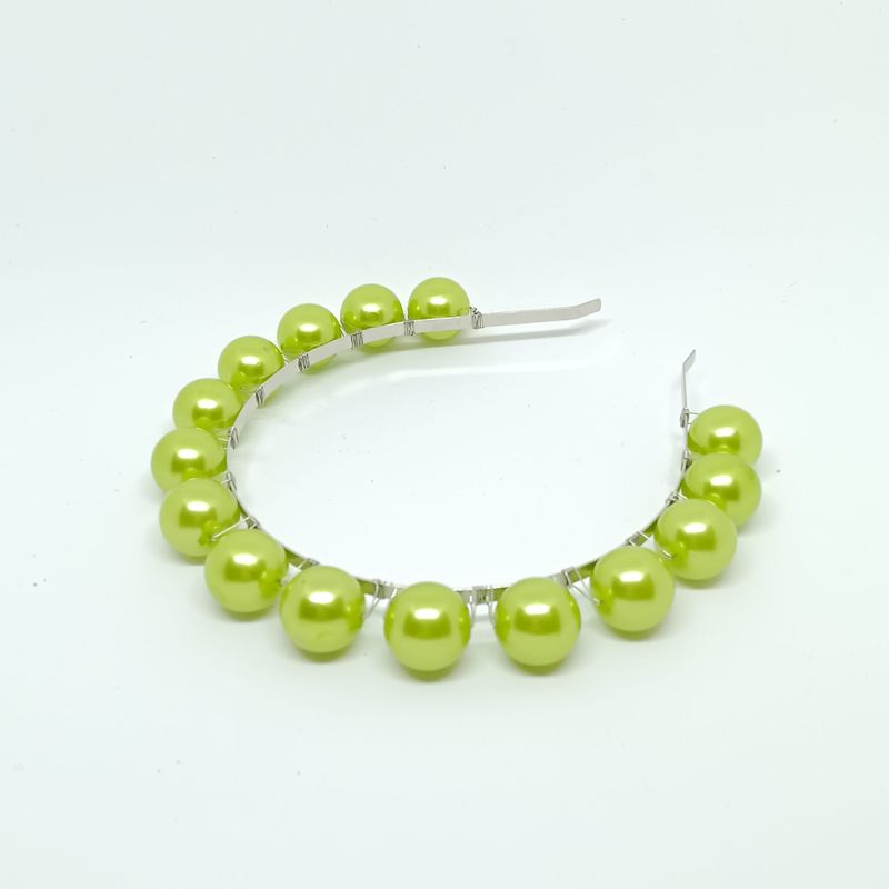 Diadeem met grote licht groene parels
