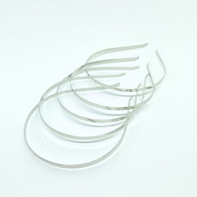 5 diademen - metaal - 5mm - 38cm - zilverkleurig