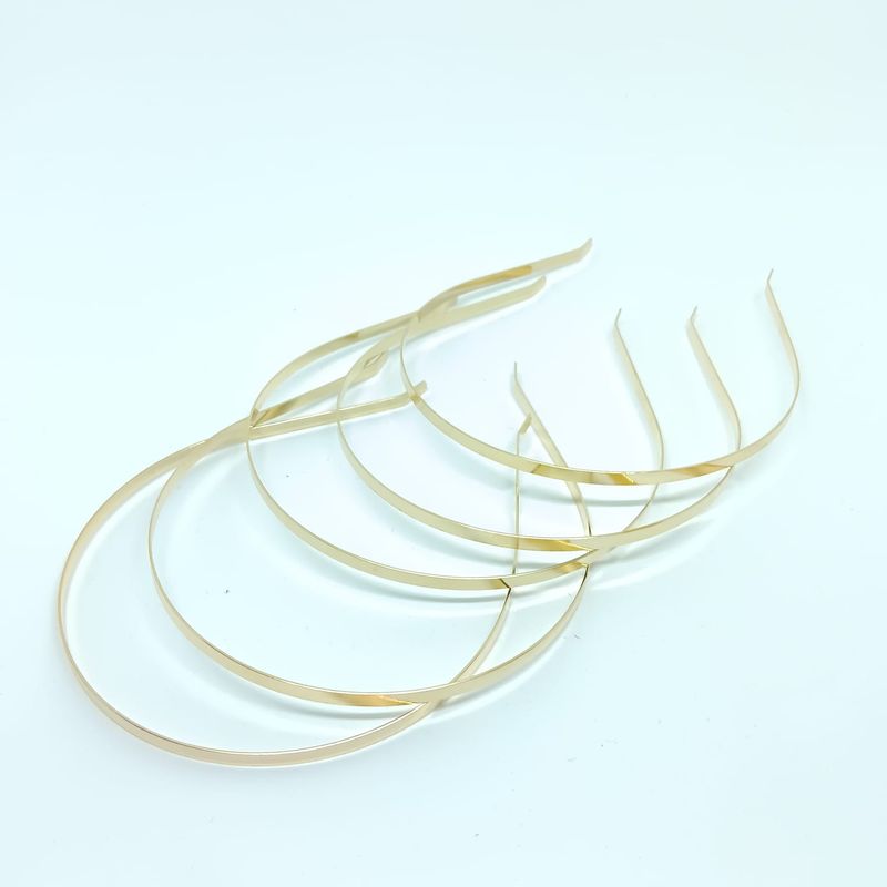 5 diademen - metaal - 5mm - 38cm - goudkleurig