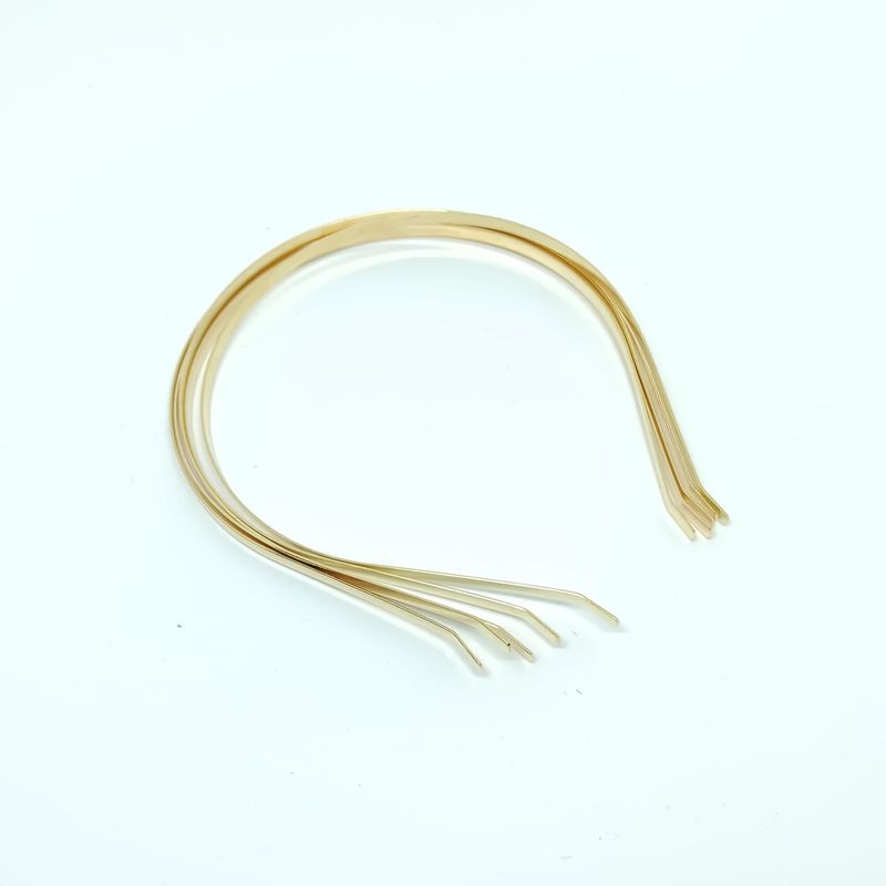5 diademen - metaal - 5mm - 38cm - goudkleurig