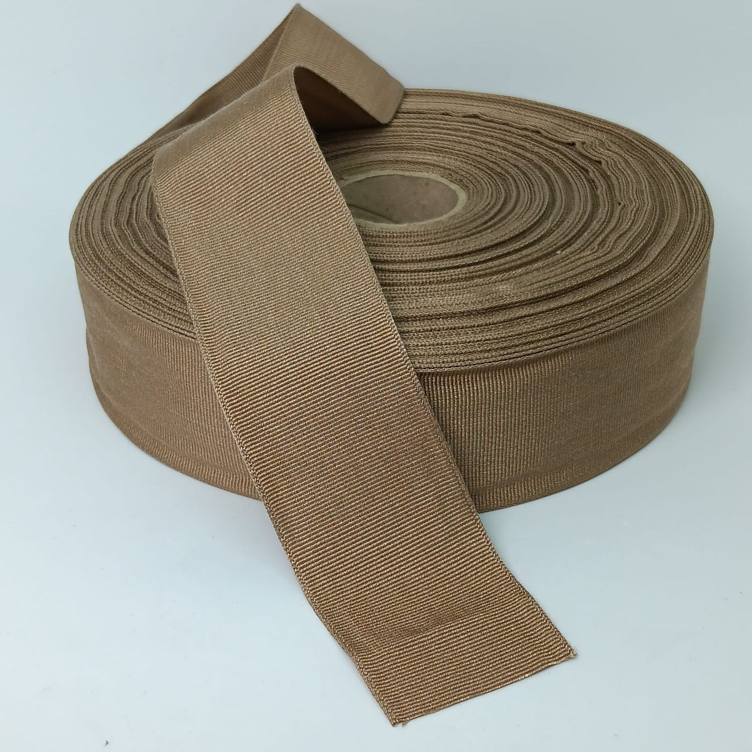 Vintage hoedenlint 40 mm polyester donker mosterd